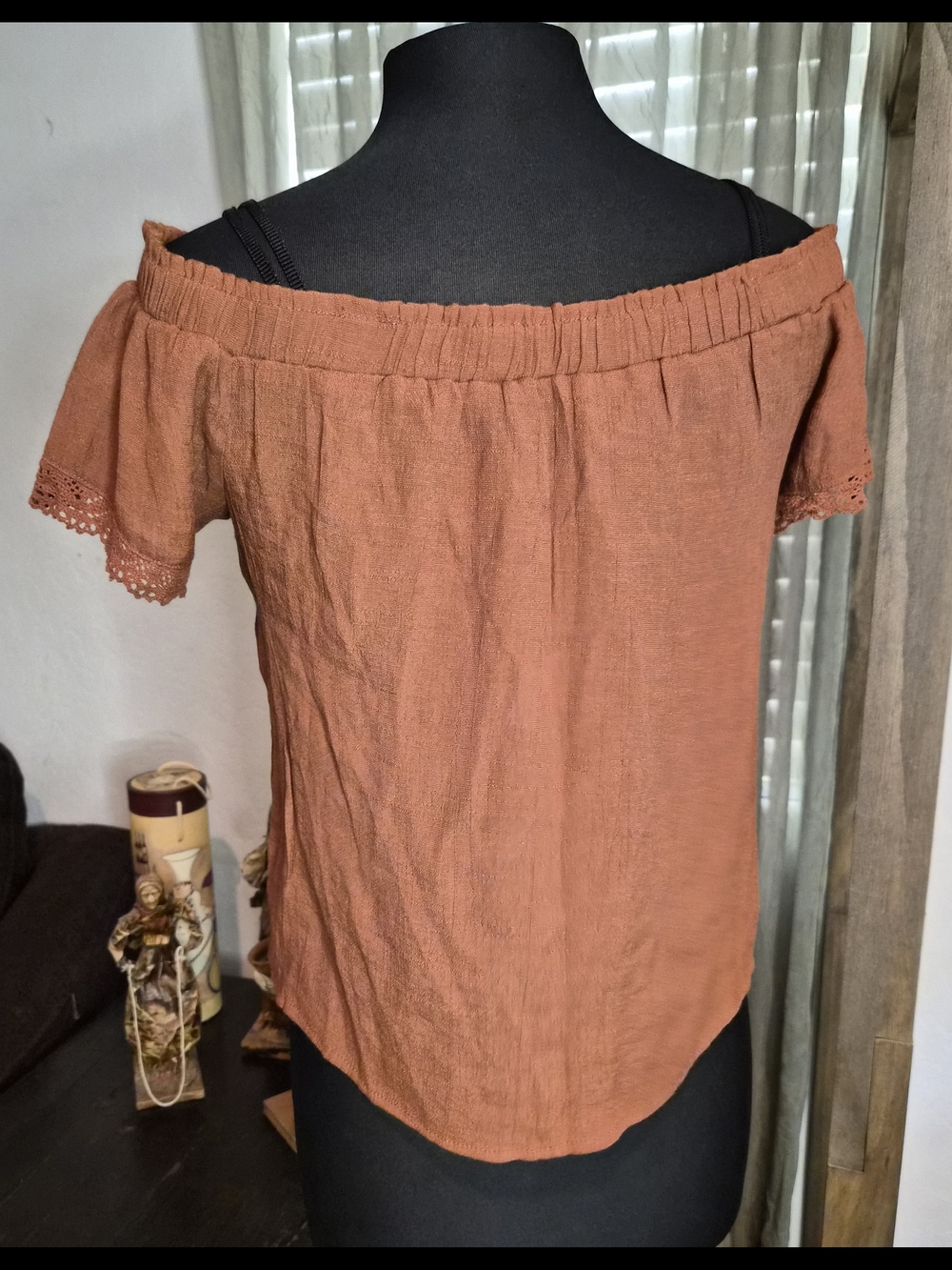 B-Wear Burnt Orange, Off-the-Shoulder Top #0173 - Picture 2 of 6